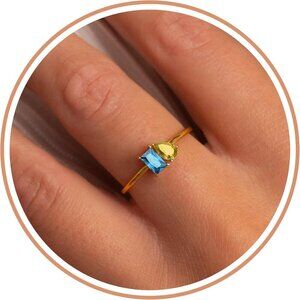 Birthstone Rings for Women Non Tarnish Gold Rings Birthday Gifts for Teen Girls